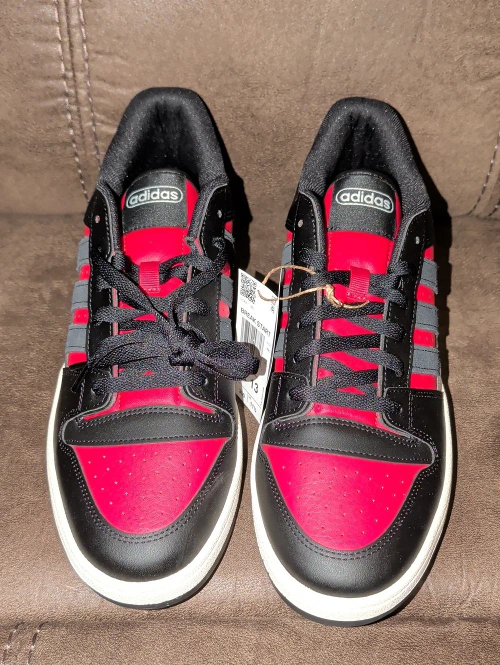 adidas Men’s Low-Top Sneakers in Black and Red